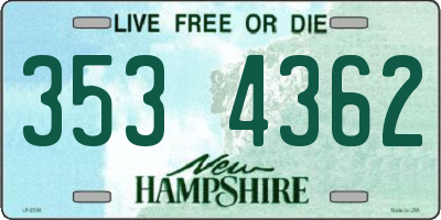 NH license plate 3534362