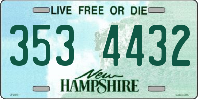 NH license plate 3534432