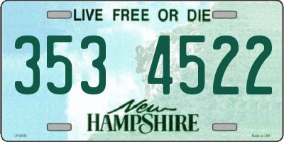 NH license plate 3534522