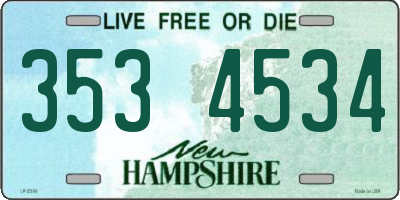 NH license plate 3534534