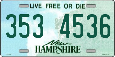 NH license plate 3534536