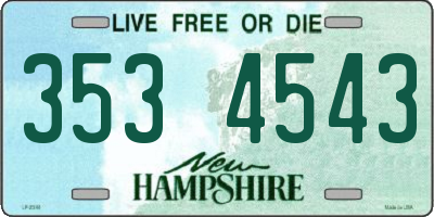 NH license plate 3534543