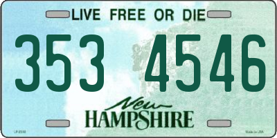 NH license plate 3534546