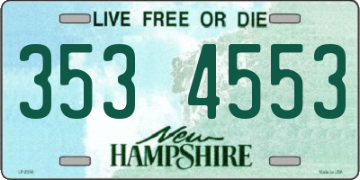 NH license plate 3534553