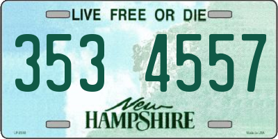NH license plate 3534557