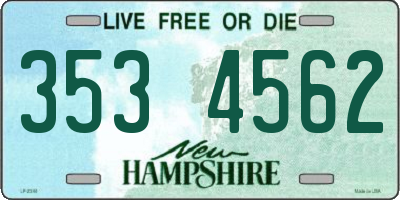 NH license plate 3534562