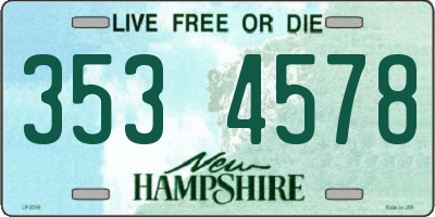 NH license plate 3534578