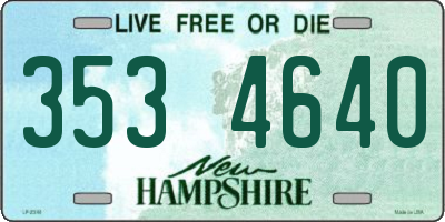 NH license plate 3534640