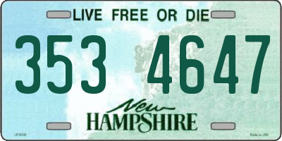 NH license plate 3534647