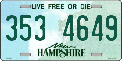 NH license plate 3534649