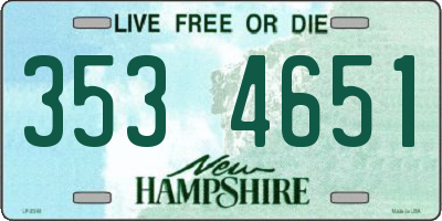 NH license plate 3534651