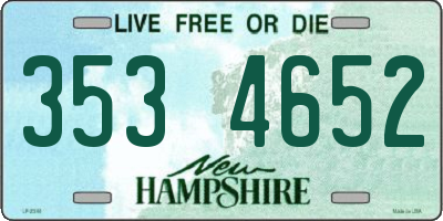 NH license plate 3534652