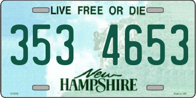 NH license plate 3534653