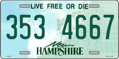 NH license plate 3534667