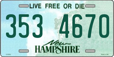 NH license plate 3534670