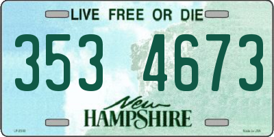 NH license plate 3534673