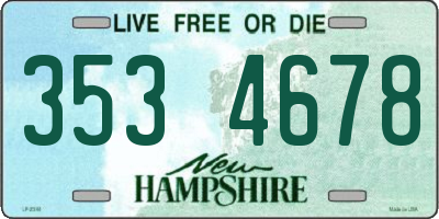 NH license plate 3534678