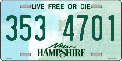 NH license plate 3534701