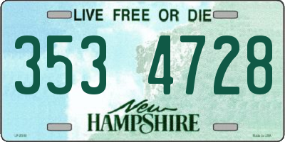 NH license plate 3534728