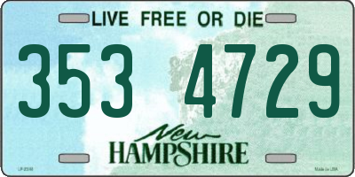NH license plate 3534729