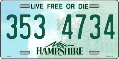 NH license plate 3534734