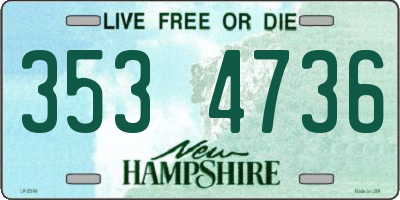 NH license plate 3534736
