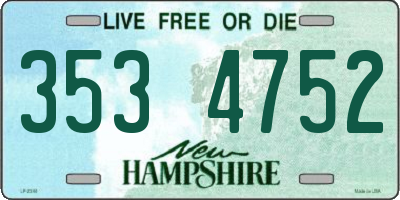 NH license plate 3534752