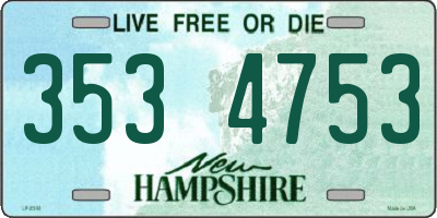 NH license plate 3534753