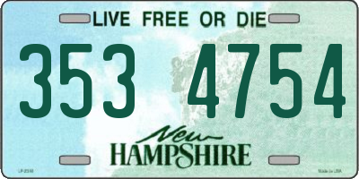 NH license plate 3534754