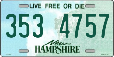 NH license plate 3534757