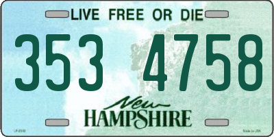 NH license plate 3534758