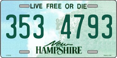 NH license plate 3534793