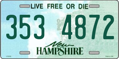 NH license plate 3534872