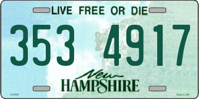NH license plate 3534917