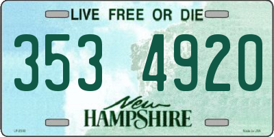 NH license plate 3534920