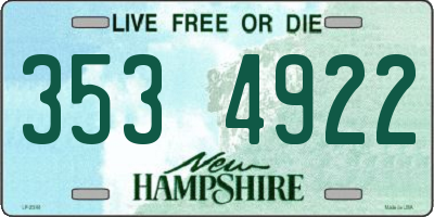 NH license plate 3534922