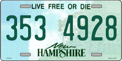 NH license plate 3534928