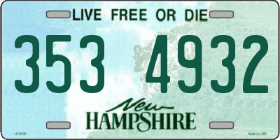 NH license plate 3534932