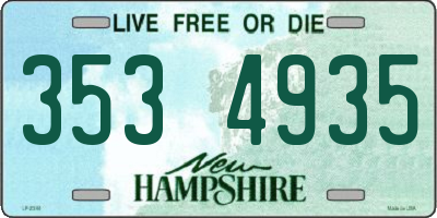 NH license plate 3534935