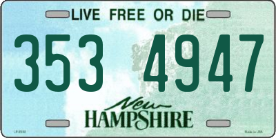 NH license plate 3534947