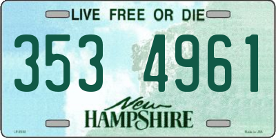 NH license plate 3534961