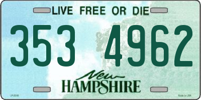 NH license plate 3534962