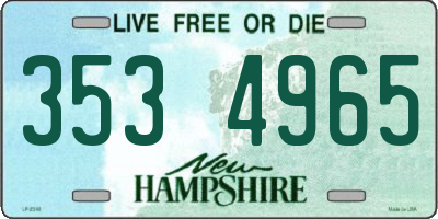 NH license plate 3534965