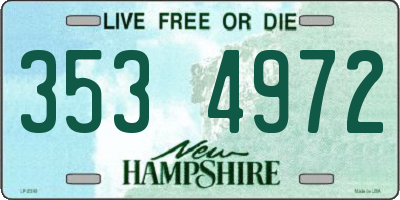 NH license plate 3534972