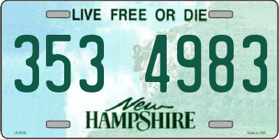 NH license plate 3534983