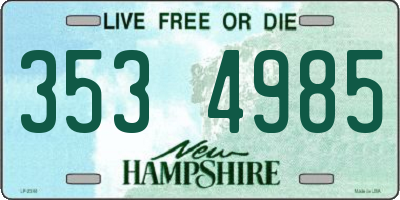 NH license plate 3534985