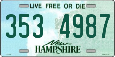 NH license plate 3534987