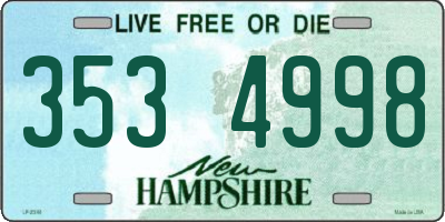 NH license plate 3534998
