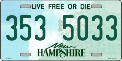 NH license plate 3535033