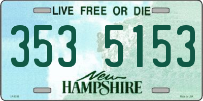 NH license plate 3535153